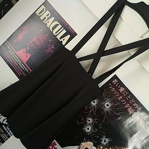 Black Suspender Skater Skirt